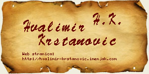 Hvalimir Krstanović vizit kartica